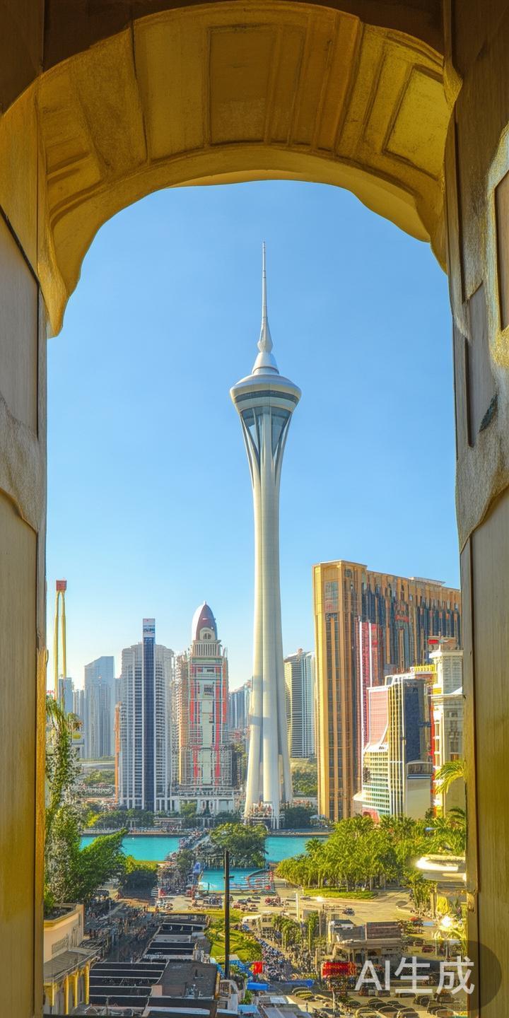 新葡京赌场附近有许多知名的地标，包括澳门旅游塔、威